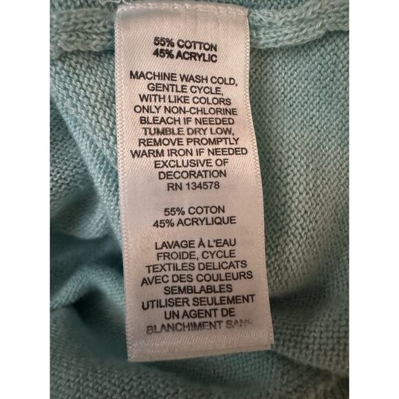 Vineyard Vines Cotton Hoodie Teal Spellout Logo Womens Size L - Picture 7 of 7